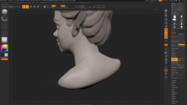 A detailed description of the 3D character model