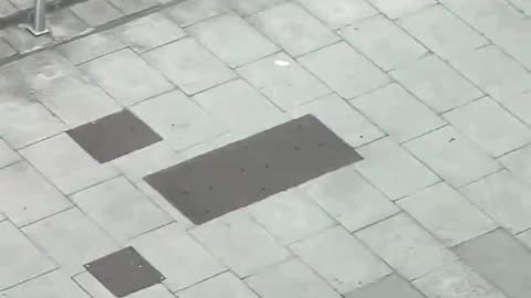 A male on a bike riding around with a large knife in London..