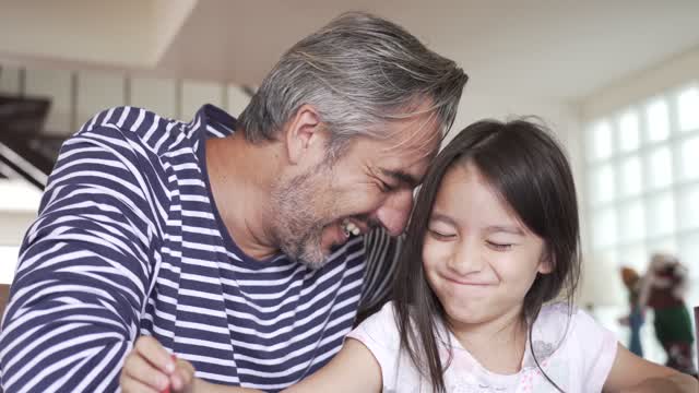 Dad and Daughter Having Fun