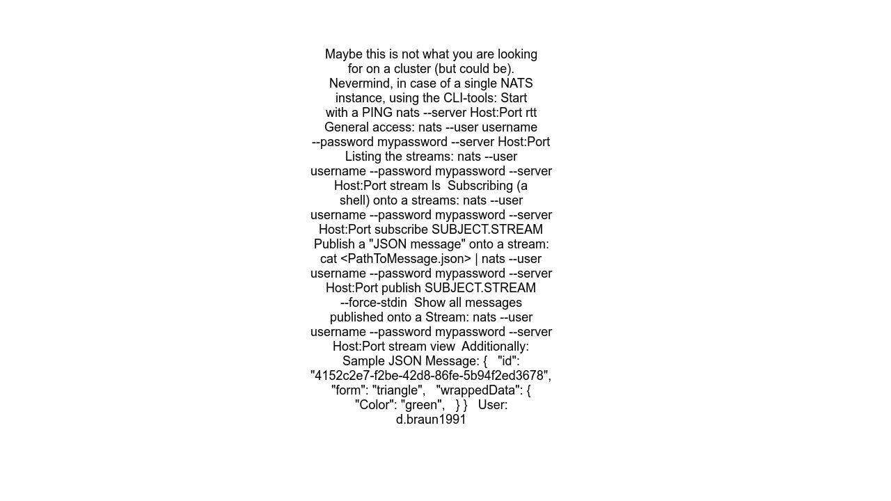 Is there a way to view NATS messages