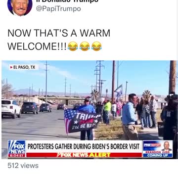 Protestors gather during Biden's border visit