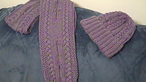 Fringeless Tweed Scarf with Matching Hat