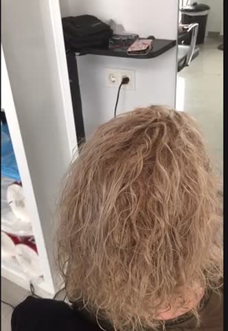 Blow dry curly hair