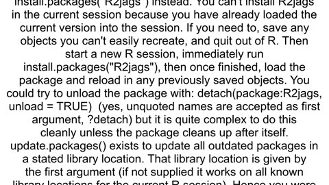 How to update a package in R