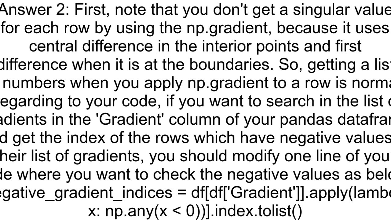 How do I edit my code so that there will only be a single number in the gradient function39s applie