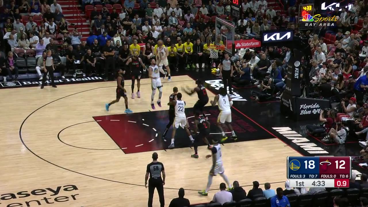 Curry Drains Tough Lefty Floater! Warriors Take on Heat (GSW vs. MIA)