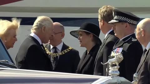 King Charles and his siblings walk behind Queen’s coffin