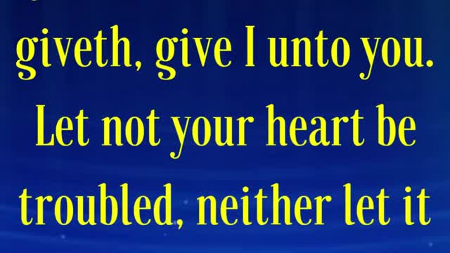 Jesus Said Peace I leave with you, my peace I give unto you: not as the world giveth