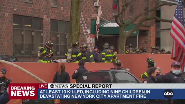 At least 19 dead, including 9 children, in NYC apartment fire. .