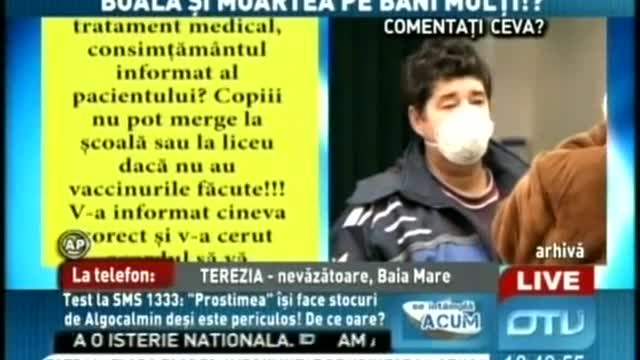 Dezlantuit impotriva Farmafiei si a vaccinurilor - Tudor Barbu varsa tot pe OTV, 2011 (P.3)