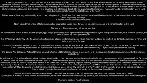 Did Secretary of Defense Melvin Laird ignore direct orders from Nixon during the EC 121 crisis as H