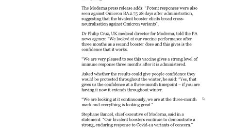 Liz Truss and a vaccination that offers good protection for 3 months