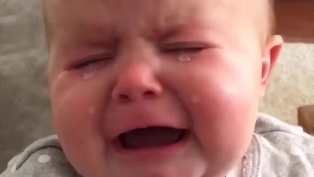 Cute baby, happy or sad