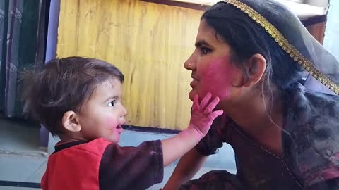 Indian Holi festival🎉🥳🎈 Moon 🌙Playing Holi