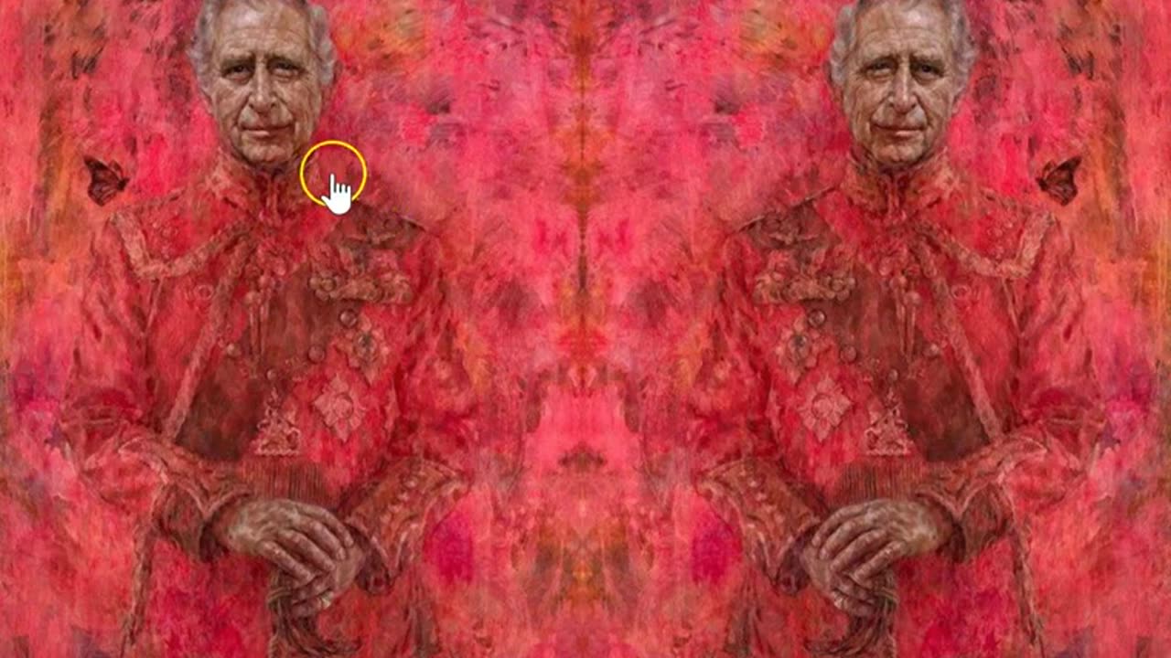 Crazy Looking Baphomet Head Found in Mirror Image of King Charles Portrait