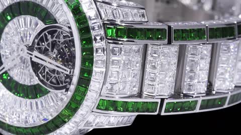 The Jacob & Co. Caviar Tourbillon Diamond Bracelet White Diamonds & Tsavorites