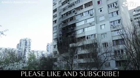 Russian missiles bombard residential buildings in Kharkiv, Ukraine in the Ukraine-Russia War