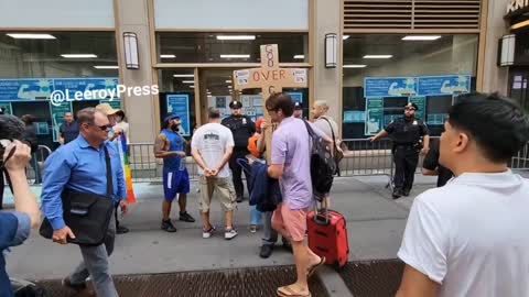 Activists Protest at NYC Times Square Vaccine Site: “These Shots Are Poison”