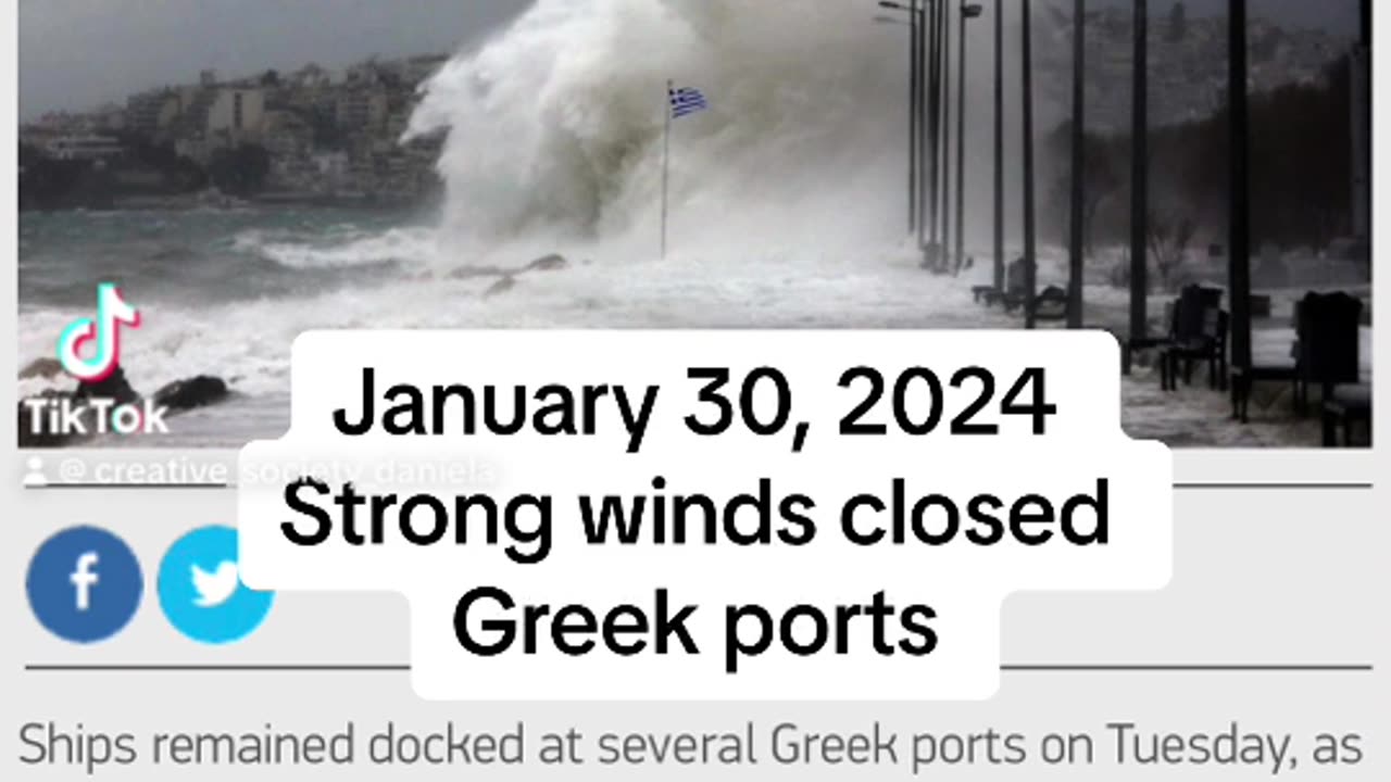 Strong Wind Closed Greek Ports