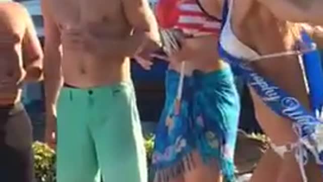 Nsfw drunk bride in white bikini complains she wants food