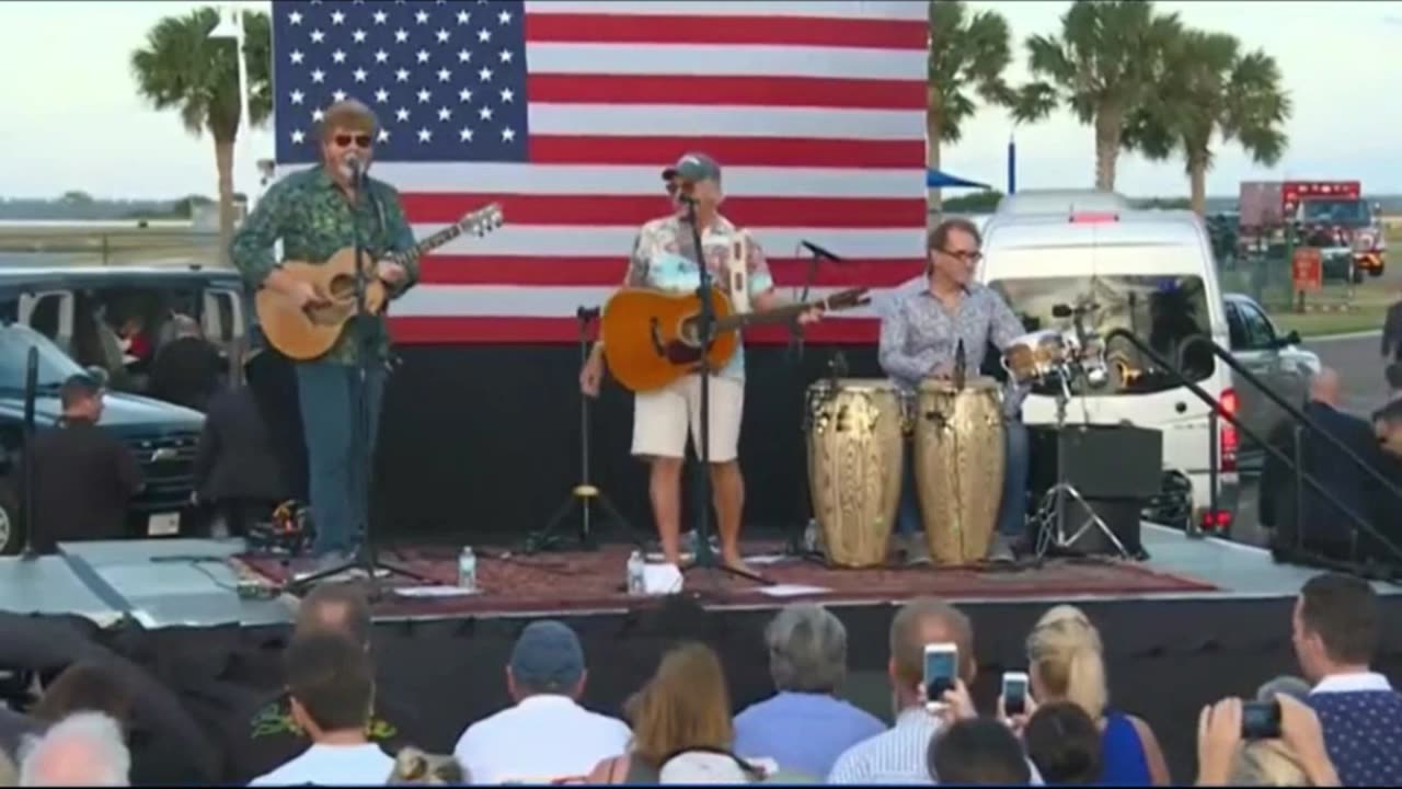 Jimmy Buffett sings It's Five O'Clock Somewhere - at Biden Hillary Clinton rally