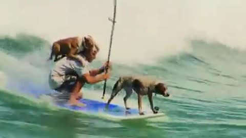 Surf with dogs