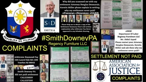 COMPLAINT #SUPREMECOURT / Smith Downey PA / Douglas W. Desmarais Esq Law360 / Settlement Never Paid / Regency Furniture LLC Corporate Office Headquarters / Abdul Ayyad / Ahmad Ayyad / Tully Rinckey PLLC / Mike C. Fallings Esq / State BAR Counsel / DCBAR