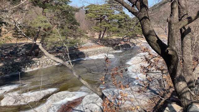 Buddhist temple in winter with beautiful scenery in Korea(3)