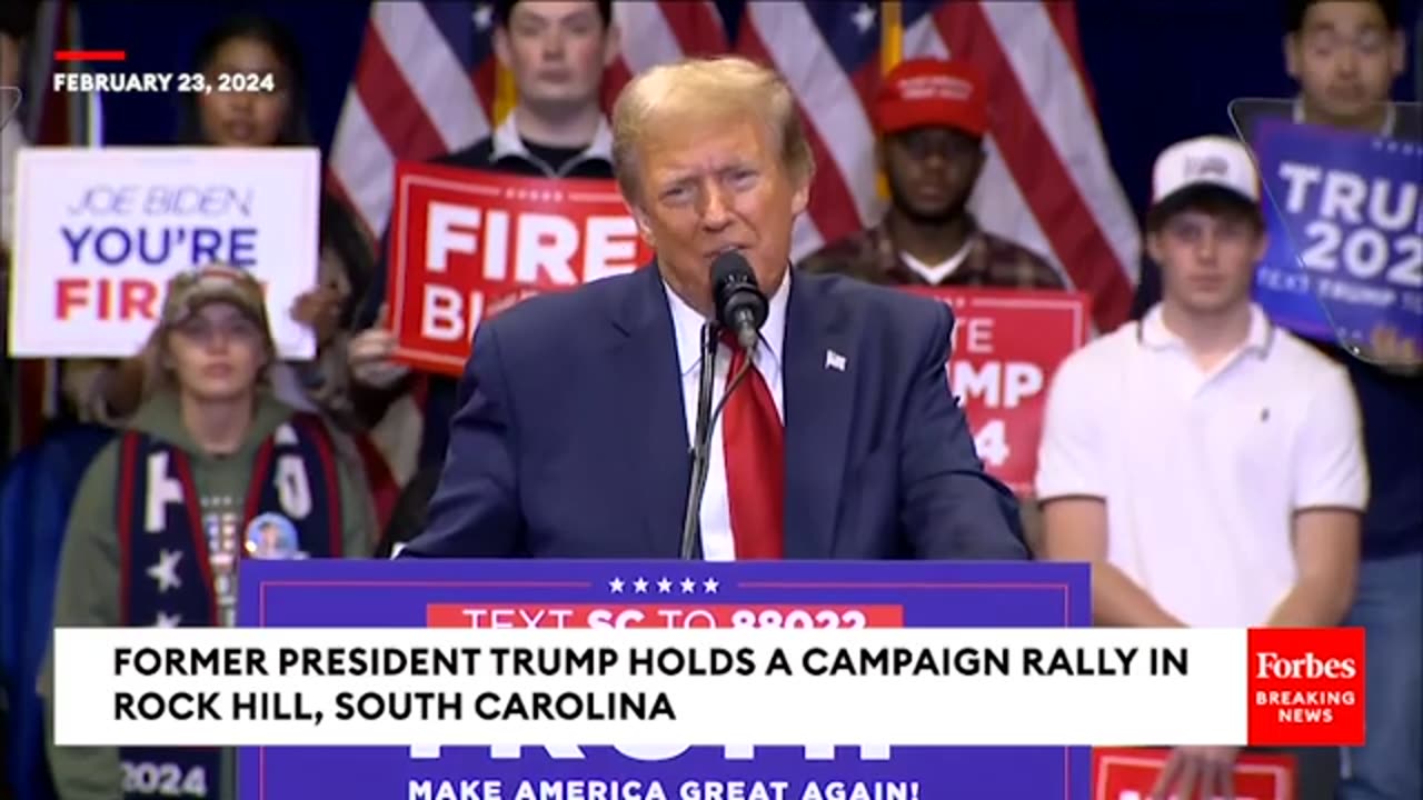 President Trump speaks at a campaign rally in Rock Hill, South Carolina