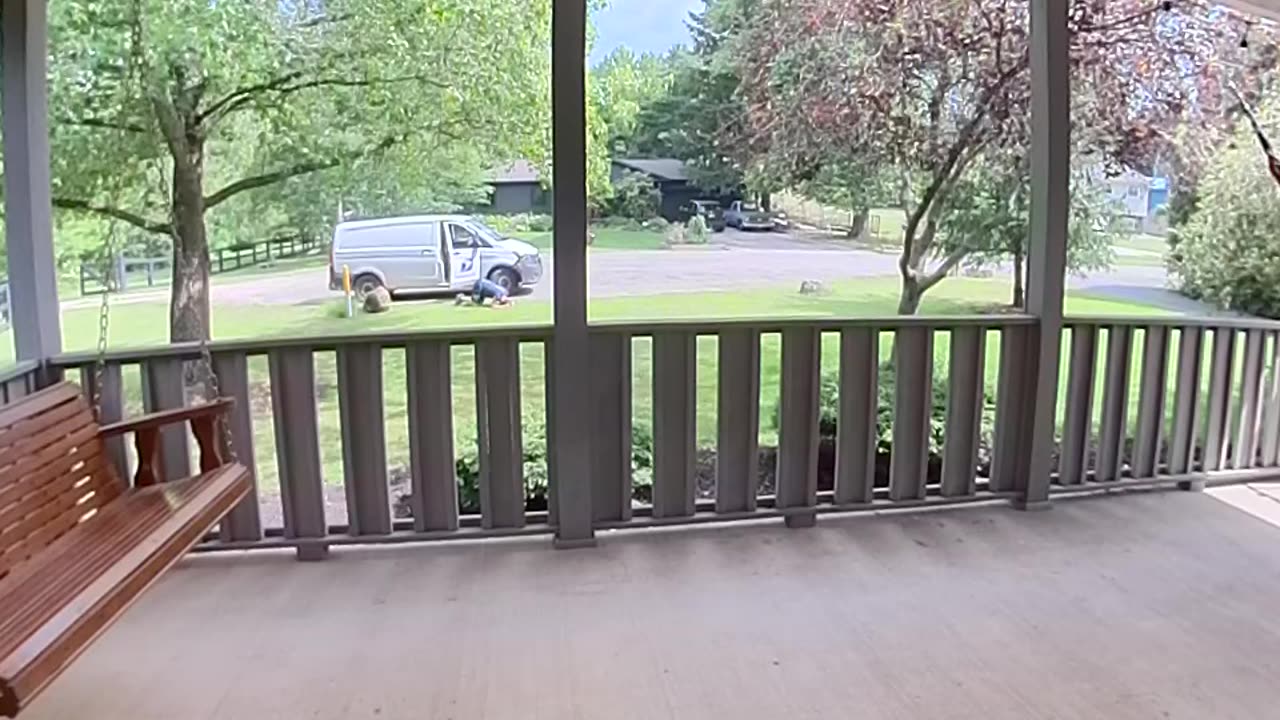 Mailman Hits Rock And Falls To Knees