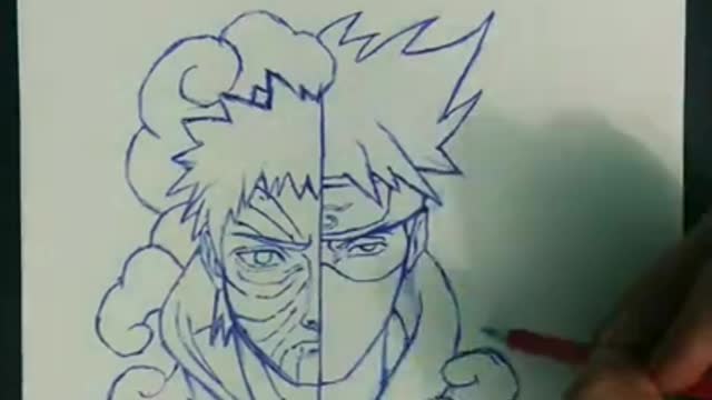 Drawing kakashi and obito from naruto shippuden #rumble