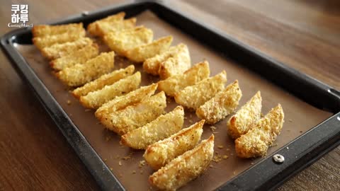 Perfect Crispy Garlic Cheese Potatoes!! Delicious! Cheese sauce. NO Fry