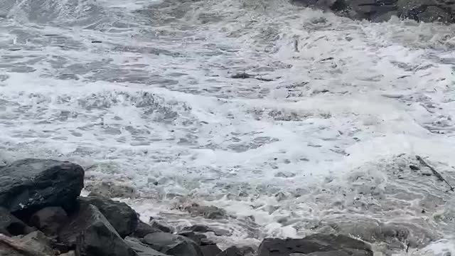 The King tide,Winter storm collide on oregon coast