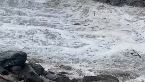 The King tide,Winter storm collide on oregon coast