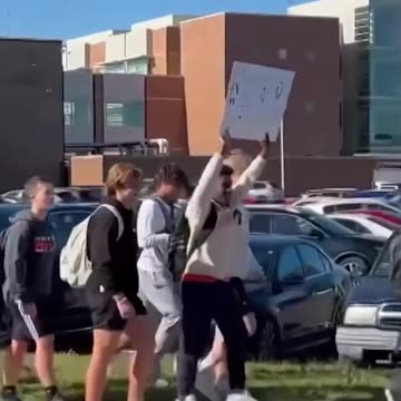 Hundreds of high school students walked out to protest the trans bathroom rule.