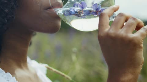 Girl enjoy the drink