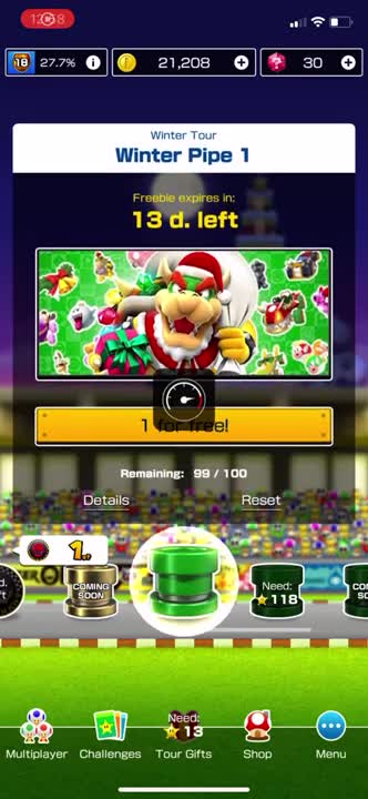 Mario Kart Tour - Pipe Opening (Winter Tour)