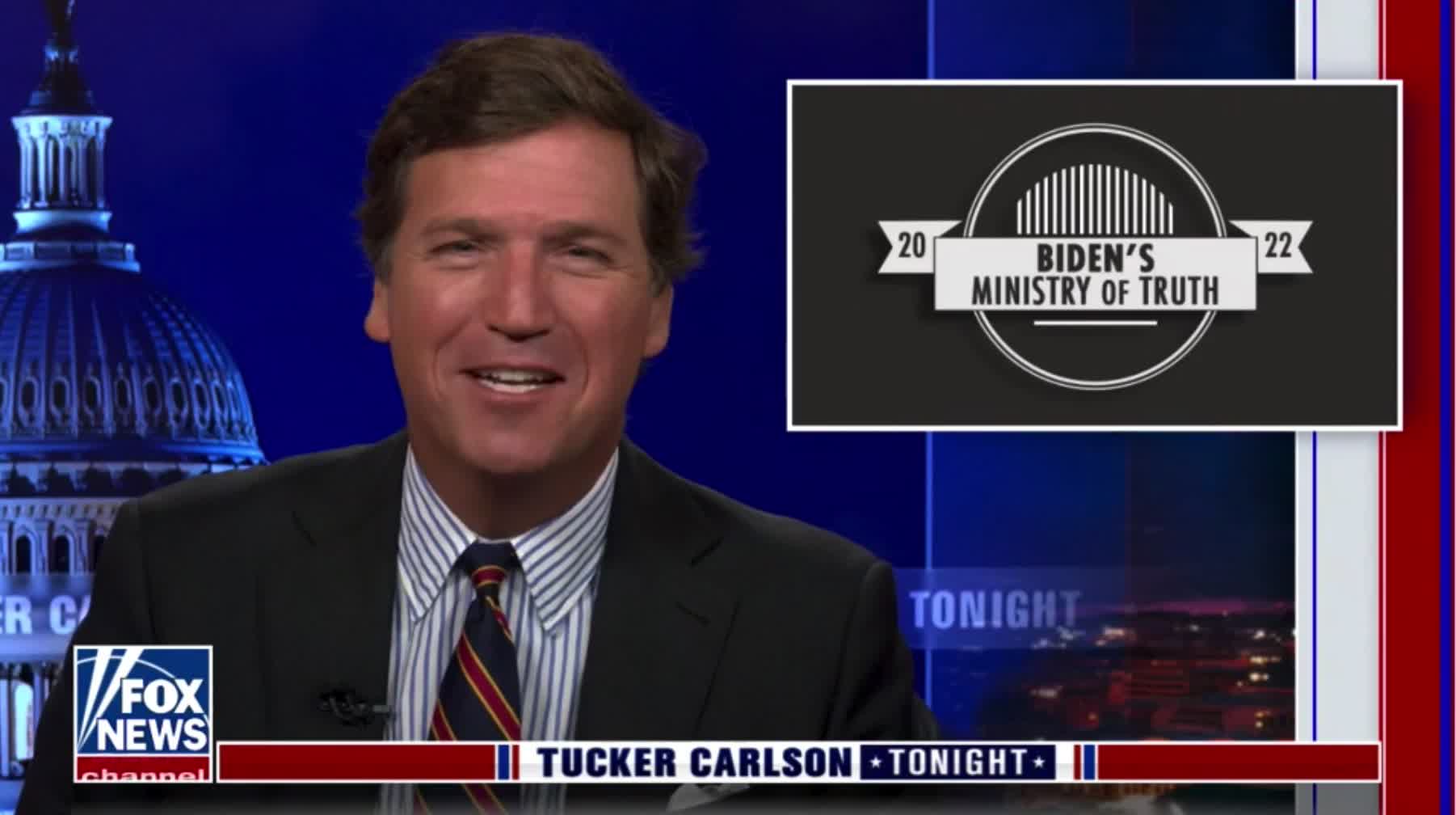 Tucker Carlson talks about Biden's Ministry of Truth being put on pause