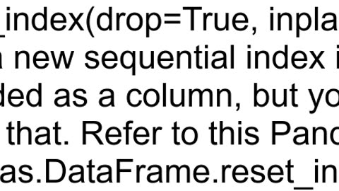 How to reset Pandas DataFrame indices