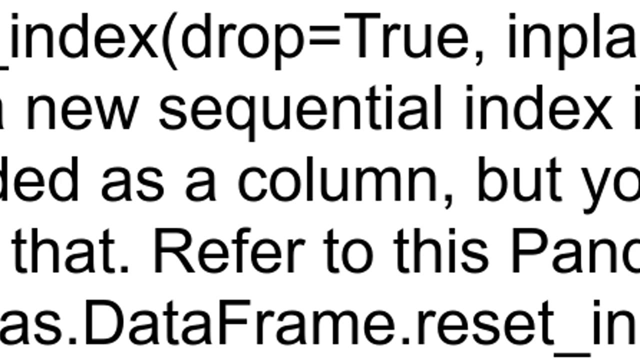 How to reset Pandas DataFrame indices