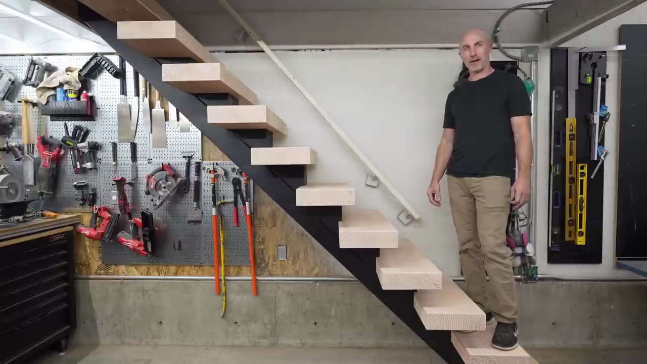 Awesome Staircase From an Old Beam