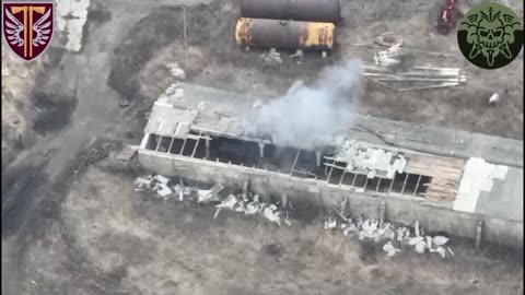 Units of attack UAVs destroyed a hangar with enemy equipment