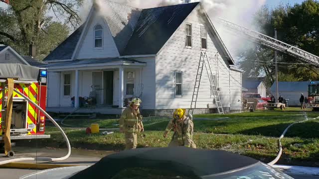 Firefighters at work