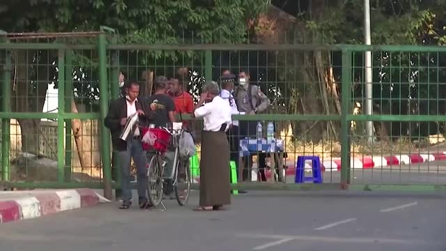 Morning after the coup: Trucks stack at Thai-Myanmar border