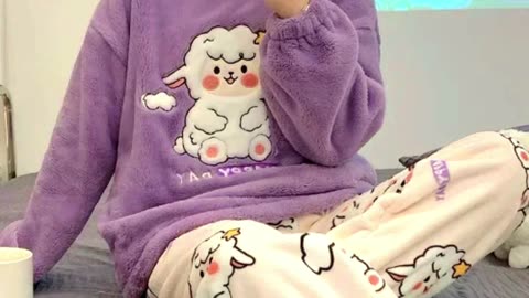 Autumn Winter Kawaii Cartoon Pajama Sets for Women