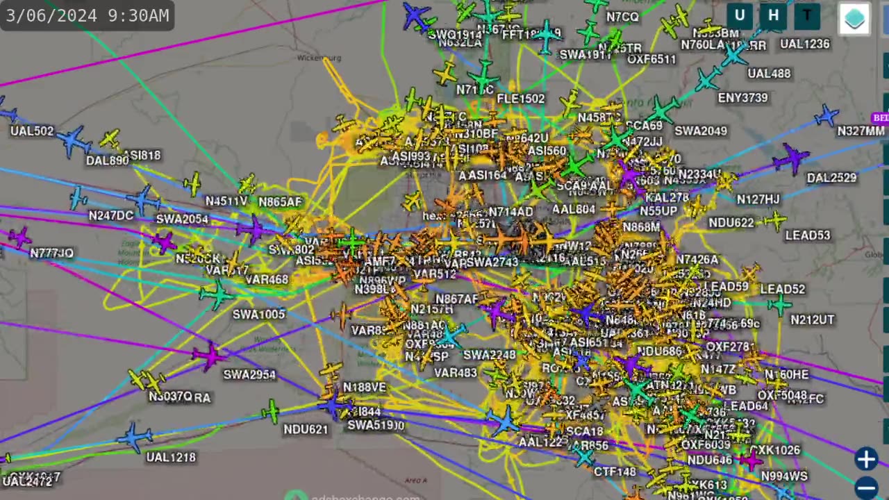 Big Birds View of Phoenix Airplane Mafias Time Lapsed - March 6th 2024