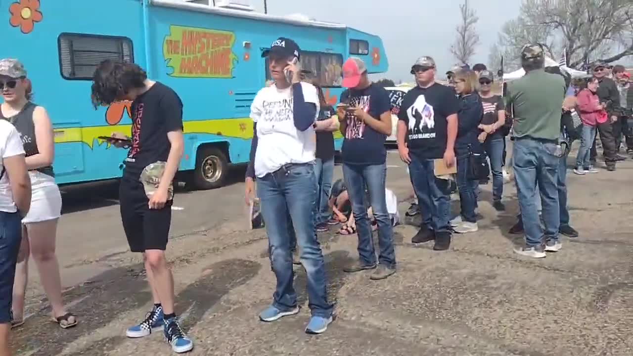 Walking the length of the line at the Trump rally