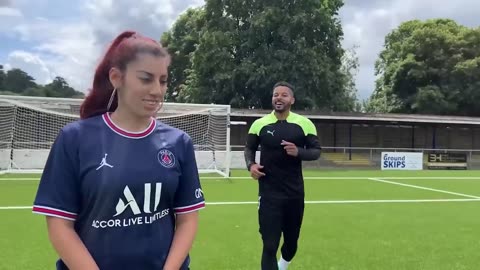 FOOTBALL CHALLENGES VS FEMALE MESSI ⚽️🔥