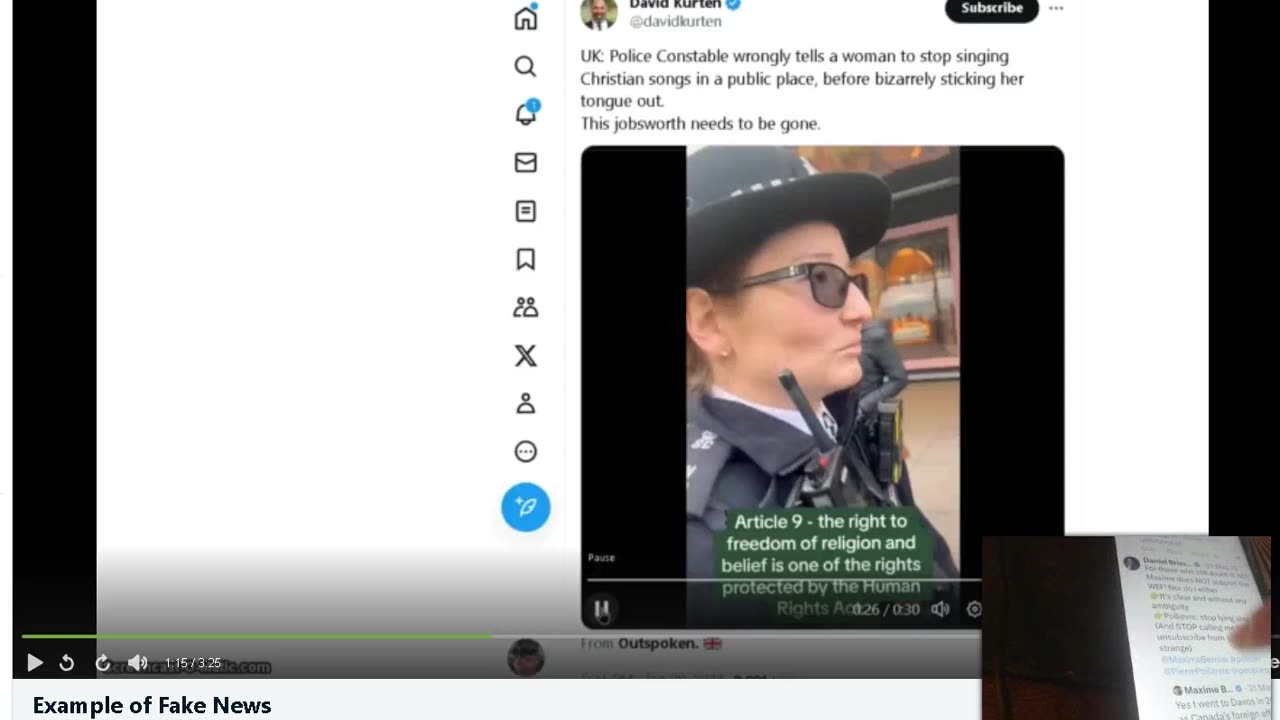 Example of Twitter Censorship