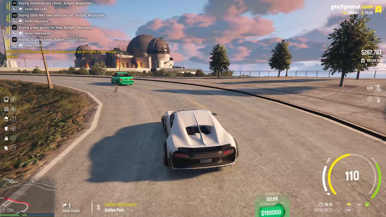 GTA V - Grand RP EN1 - Bugatti Chiron - Corrida de Rua de 07/10/2023 - 18:15 - Sargento Rodrigues